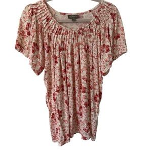 Style & Co Floral Short Sleeve Blouse 1X